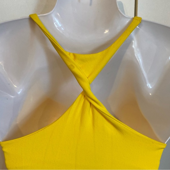Bebe Yellow Racerback Tank Top Size P/S NWT - Picture 5 of 16